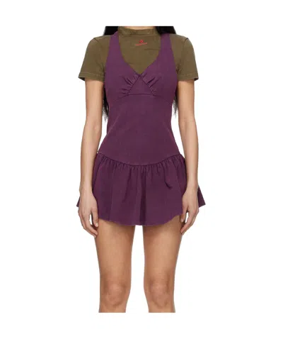 Shushu-tong Purple Sleeveless T-shirt Minidress In Multi
