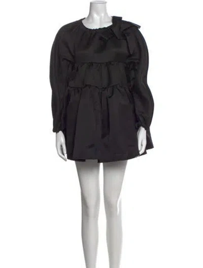 Pre-owned Shushu-tong Crew Neck Mini Dress In Black