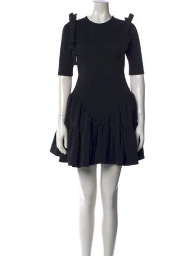 Pre-owned Shushu-tong Crew Neck Mini Dress In Black