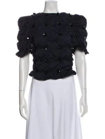 Pre-owned Shushu-tong Crew Neck Short Sleeve Top In Blue