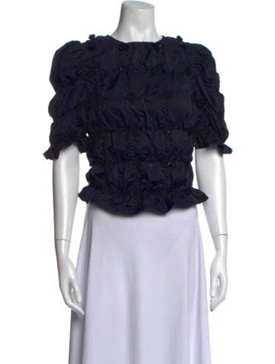Pre-owned Shushu-tong Crew Neck Short Sleeve Top In Blue