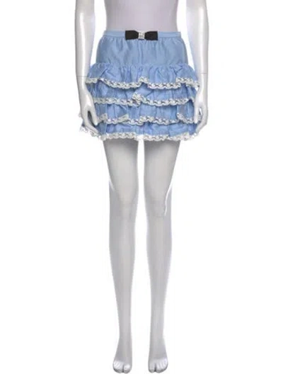 Pre-owned Shushu-tong Crystal Embellishments Mini Skirt In Black