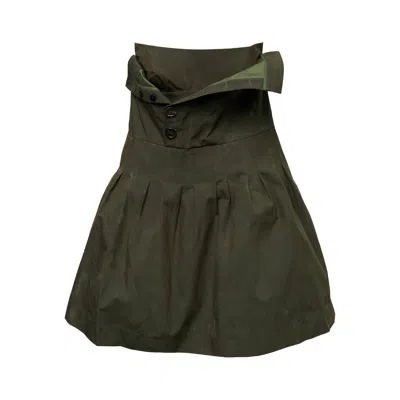 Shushu-tong Double-layer Bustier Mini Dress In Green