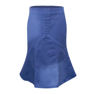 Shushu-tong Pintuck-detail Flared Skirt In Blue