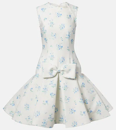 Shushu-tong Floral Cotton And Silk Minidress In White