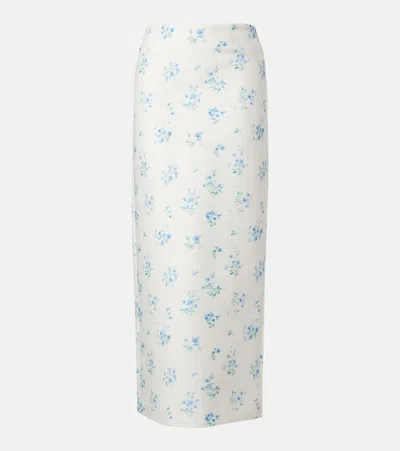 Shushu-tong Floral Cotton And Silk Slip Skirt In White
