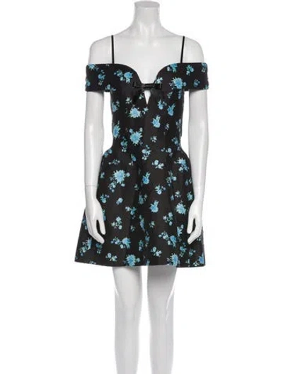 Pre-owned Shushu-tong Floral Print Mini Dress In Black