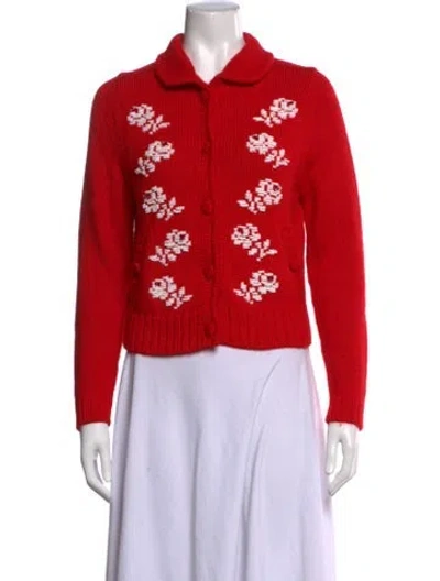 Pre-owned Shushu-tong Floral Print Sweater In Red