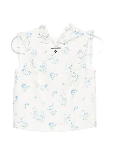 Shushu-tong Floral-print Top In White