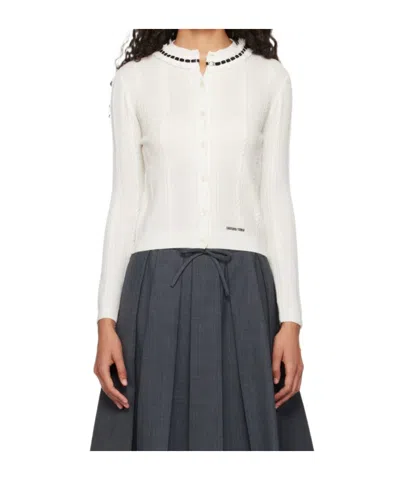 Shushu-tong Frayed-detail Cardigan In White