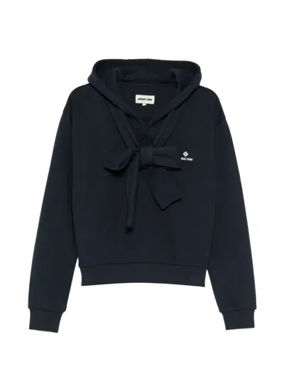Shushu-tong Front Tie-bow Hoodie In White