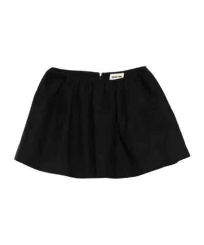 Shushu-tong Gathered A-line Mini Skirt In Black
