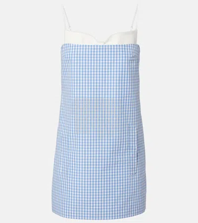 Shushu-tong Gingham Cotton Minidress In Blue