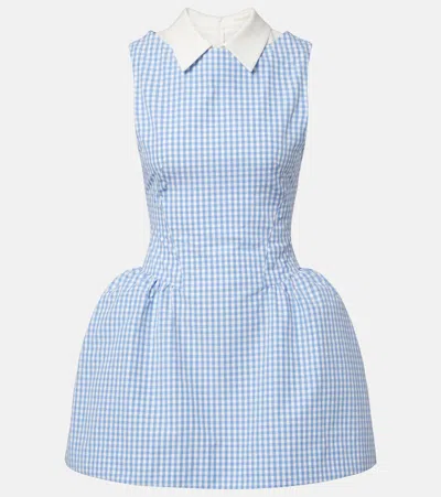 Shushu-tong Gingham Cotton Minidress In Blue