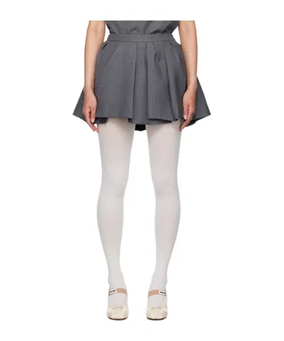 Shushu-tong Gray Pleated Miniskirt In Multi
