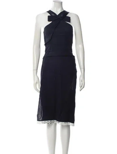 Pre-owned Shushu-tong Halterneck Midi Length Dress In Blue