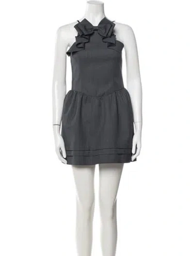 Pre-owned Shushu-tong Halterneck Mini Dress In Grey