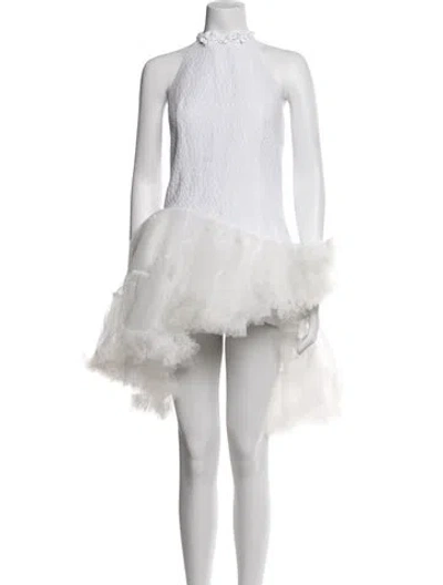 Pre-owned Shushu-tong Halterneck Mini Dress In White