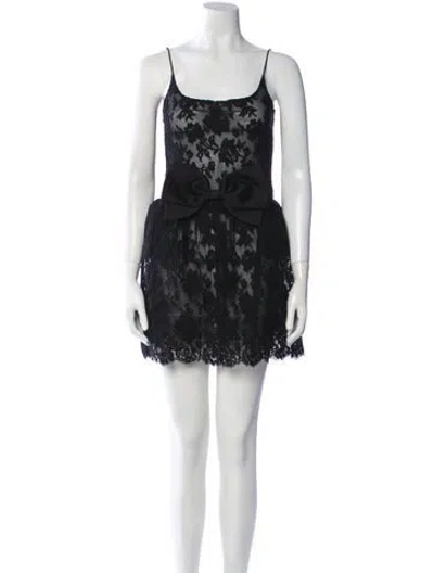 Pre-owned Shushu-tong Lace Pattern Mini Dress In Black