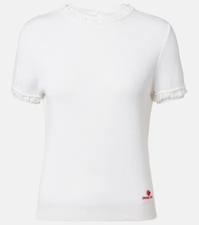 Shushu-tong Lace-trimmed Linen Top In White