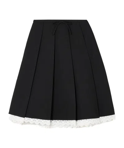 Shushu-tong Lace-trimmed Midi Skirt In Black