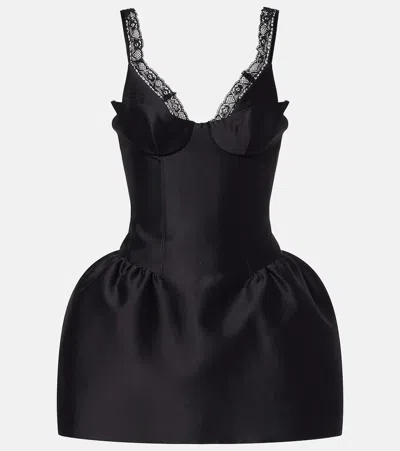 Shushu-tong Lace-trimmed Minidress In Black