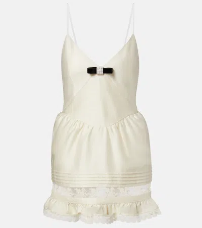 Shushu-tong Lace-trimmed Wool And Silk Minidress In White