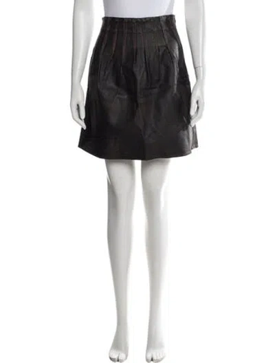 Pre-owned Shushu-tong Leather Mini Skirt In Black