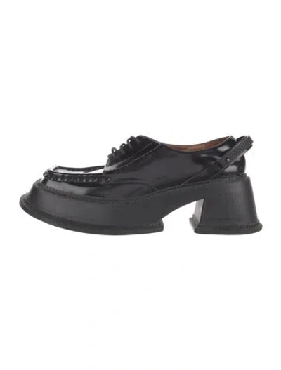 Pre-owned Shushu-tong Leather Oxfords In Black