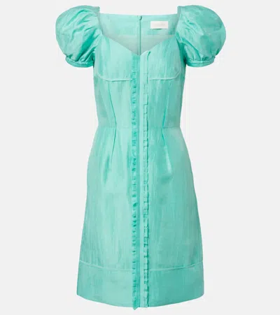 Shushu-tong Linen-blend Midi Dress In Green