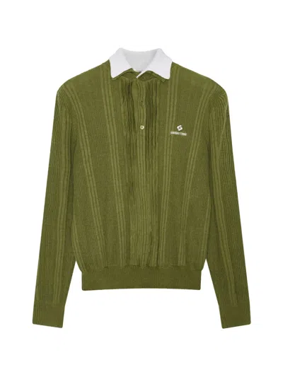 Shushu-tong Logo-embroidered Polo Top In Green