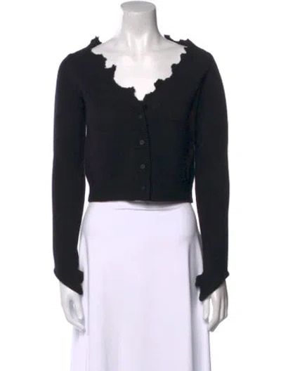 Pre-owned Shushu-tong Merino Wool Scoop Neck Sweater In Black