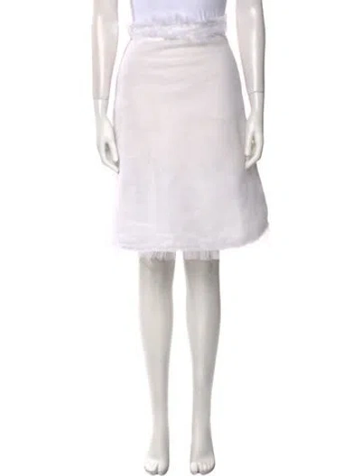 Pre-owned Shushu-tong Mesh Accents Knee-length Skirt In White