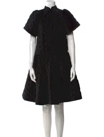Pre-owned Shushu-tong Mock Neck Knee-length Dress In Black