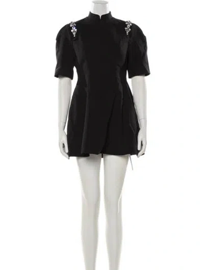 Pre-owned Shushu-tong Mock Neck Mini Dress In Black