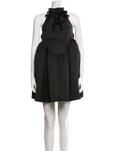 Pre-owned Shushu-tong Mock Neck Mini Dress In Black