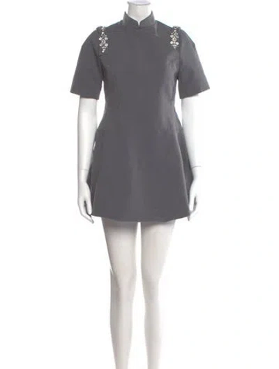 Pre-owned Shushu-tong Mock Neck Mini Dress In Gray