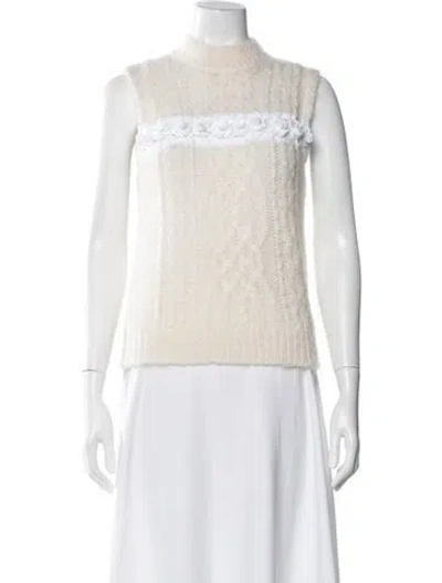 Pre-owned Shushu-tong Mohair Mock Neck Sweater In Neutral