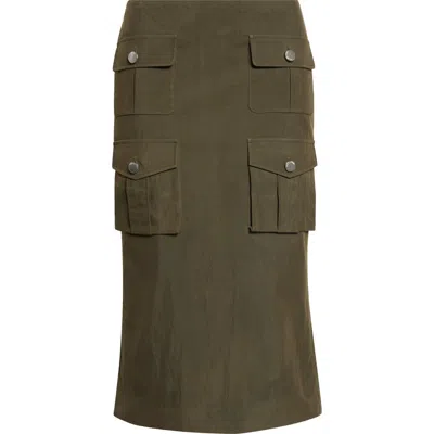 Shushu-tong Shushu/tong Multipocket Cotton Blend Utility Midi Skirt In Green