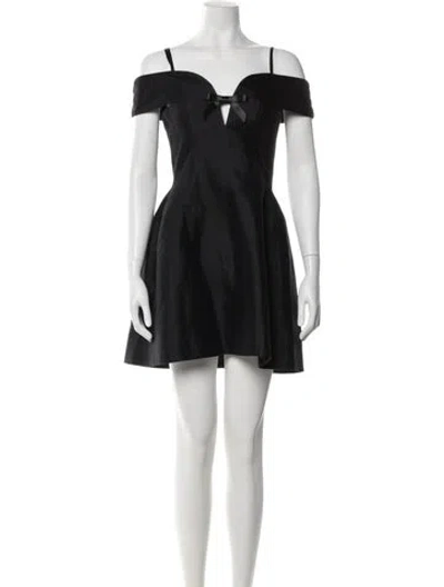 Pre-owned Shushu-tong Off-the-shoulder Mini Dress In Black