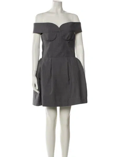 Pre-owned Shushu-tong Off-the-shoulder Mini Dress In Gray