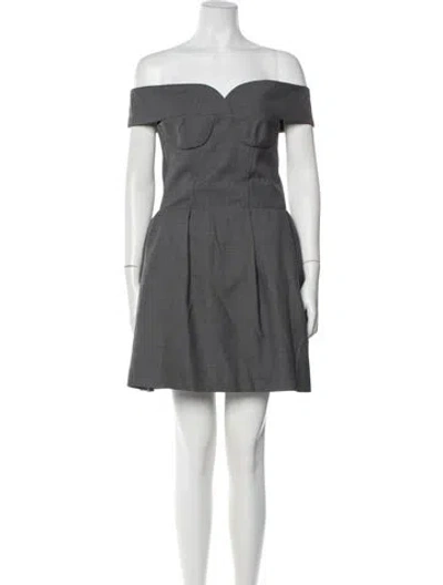 Pre-owned Shushu-tong Off-the-shoulder Mini Dress In Gray
