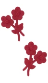 Shushu-tong Painted Double Flower Stud Earrings In Pattern