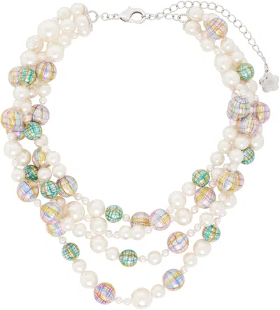 Shushu-tong Painted Faux-pearl Layered Necklace In Pink