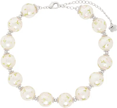 Shushu-tong Painted Faux-pearl Necklace In Purple