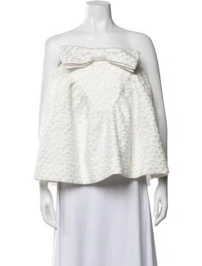 Pre-owned Shushu-tong Patterned Strapless Top W/ Tags In White