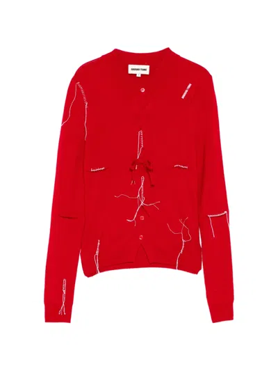 Shushu-tong Pin-tucked Sweater In Red