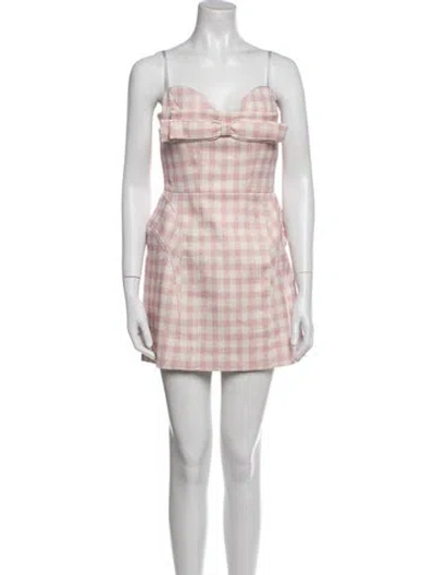 Pre-owned Shushu-tong Plaid Print Mini Dress In Pink