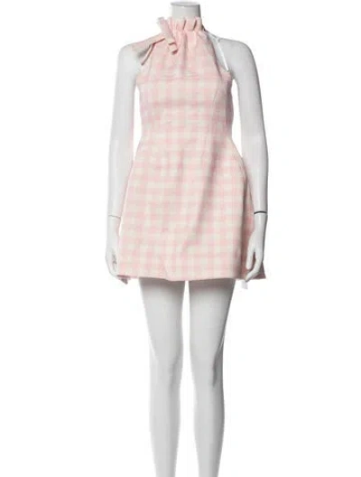 Pre-owned Shushu-tong Plaid Print Mini Dress In Pink