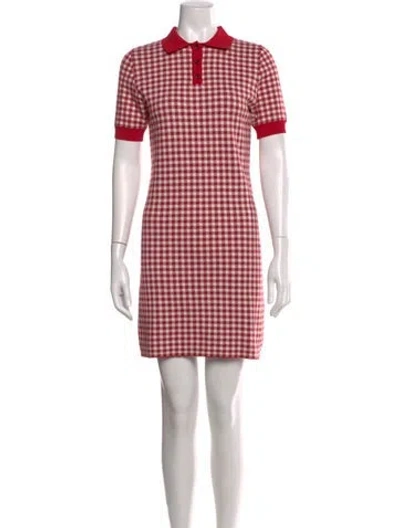 Pre-owned Shushu-tong Plaid Print Mini Dress In Red